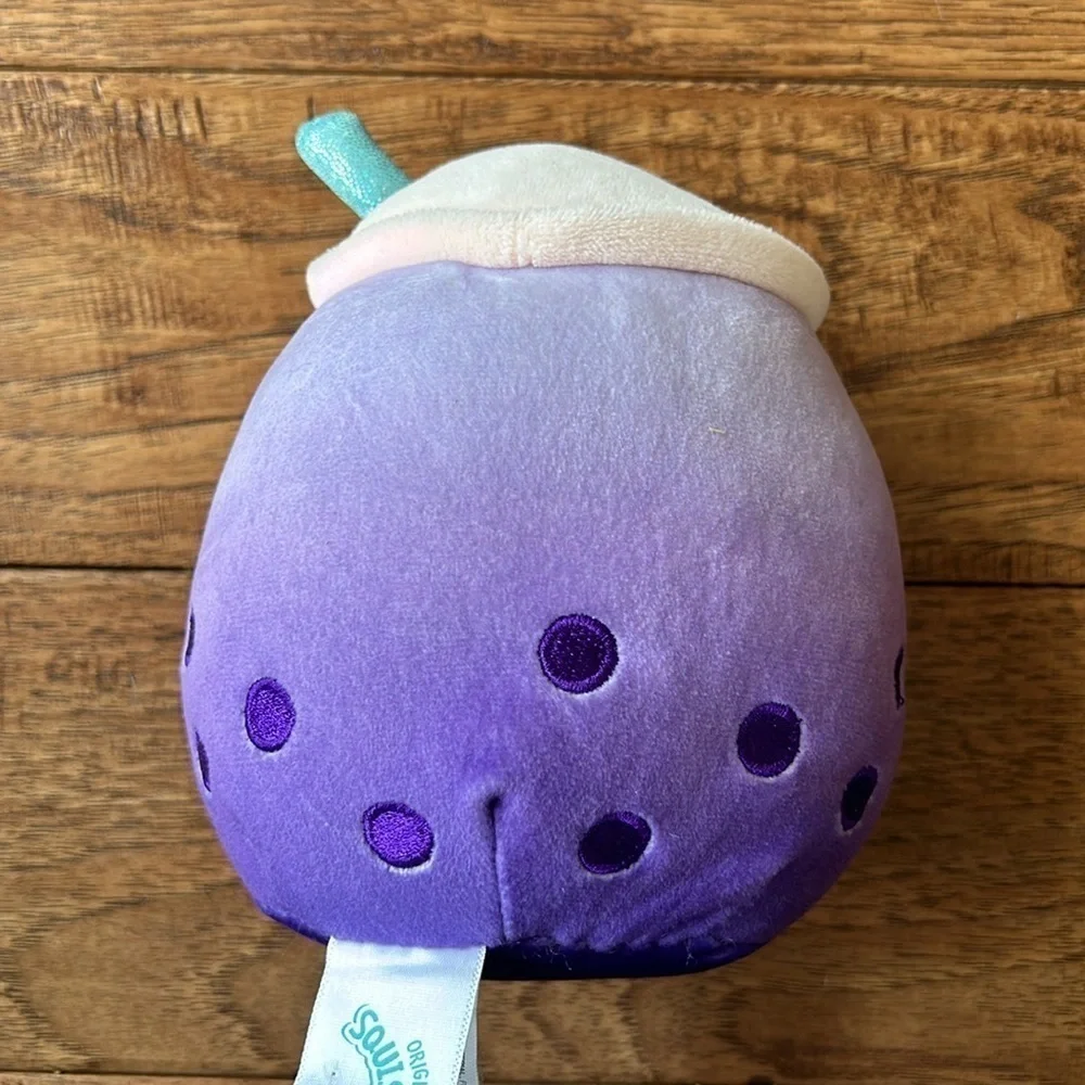 Squishmallows Kellytoy Poplina The Boba Tea Purple 5 Inch Mini Food Plush NWOT